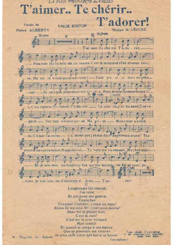 T'aimer te chérir t'adorer
